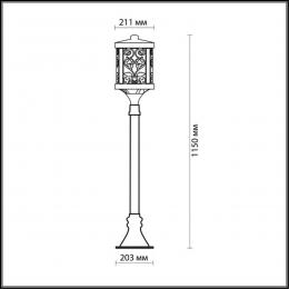 Odeon light 2286/1A NATURE ODL12 659 патина коричневый Уличный светильник 126см IP44 E27 100W 220V LAGRA  - 2 купить